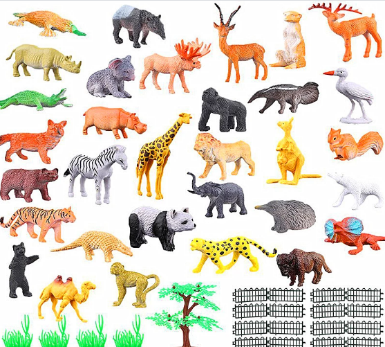 52 st exotiska Zoo djur figurer