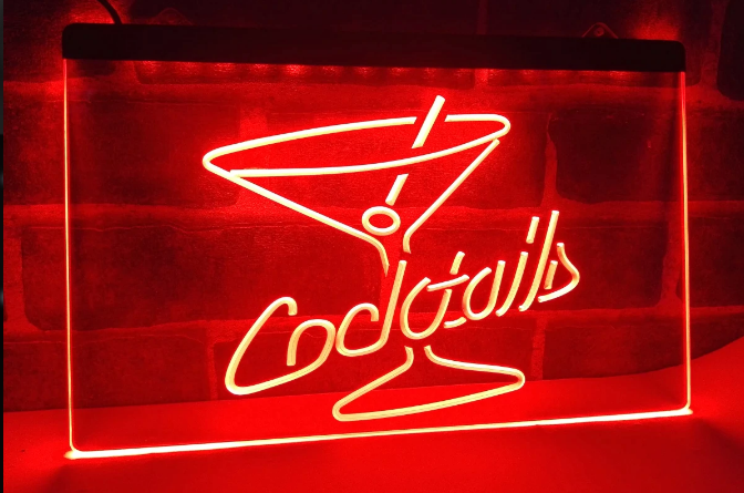 COCKTAILS NEON LJUS PUB SKYLT LIGHT SKYLT SIGN NR