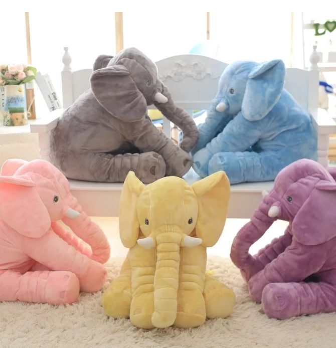 Stor Elefant Kramdjur Gosedjur L Plush Elephant Doll Sova Kudde  Stuffed Baby - 40 cm