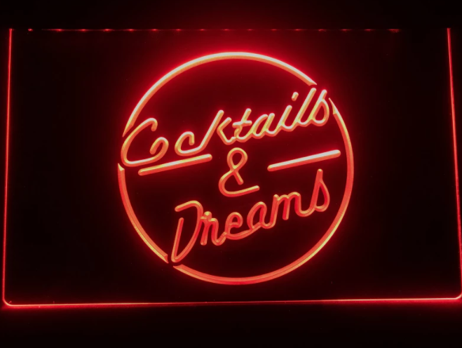 Cocktails & Dreams Neon LED Skylt