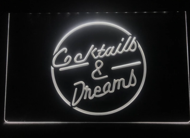 Cocktails & Dreams Neon LED Skylt