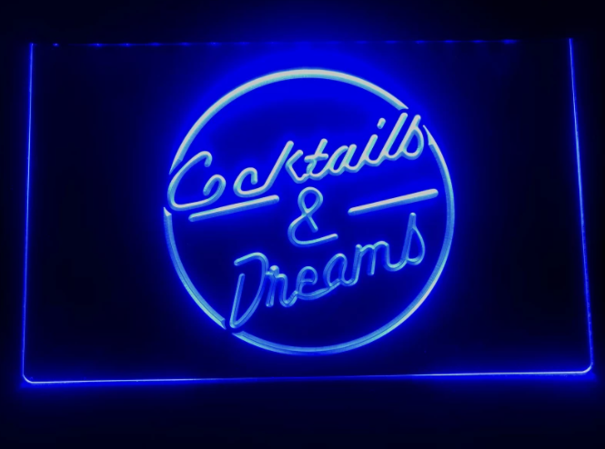 Cocktails & Dreams Neon LED Skylt