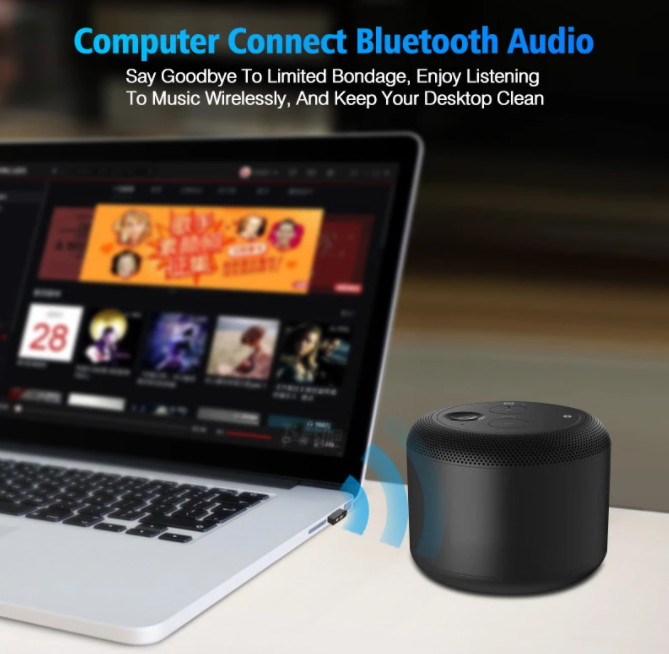 USB-adapter med Bluetooth 5.0 Transmitter Musik PC Tangentbord Skrivare Smartphone