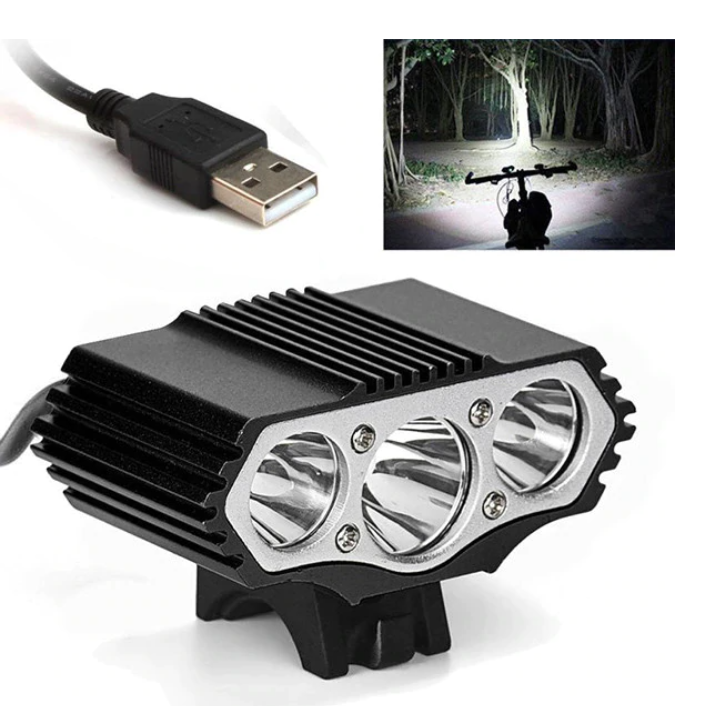 12000 Lm 3 x XML T6 LED USB Vattentät Cykellampa Ljus Framlampa Cykling Mörker Utomhus Säkerhet