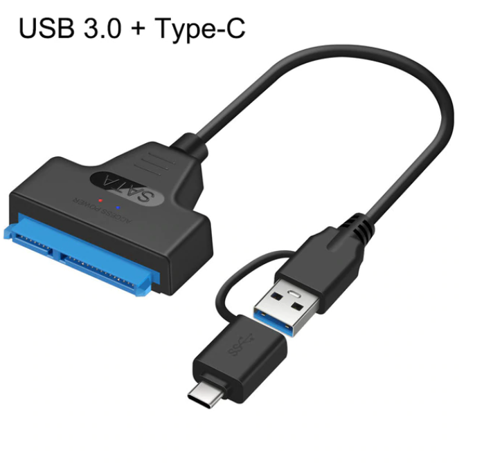 Congdi USB SATA 3 Kabel Cable Sata Adapter Till USB 3.0 Upp Till 6 Gbps Support 2.5Inch External SSD HDD Hard Drive 22 Pin Sata III A25 2.0