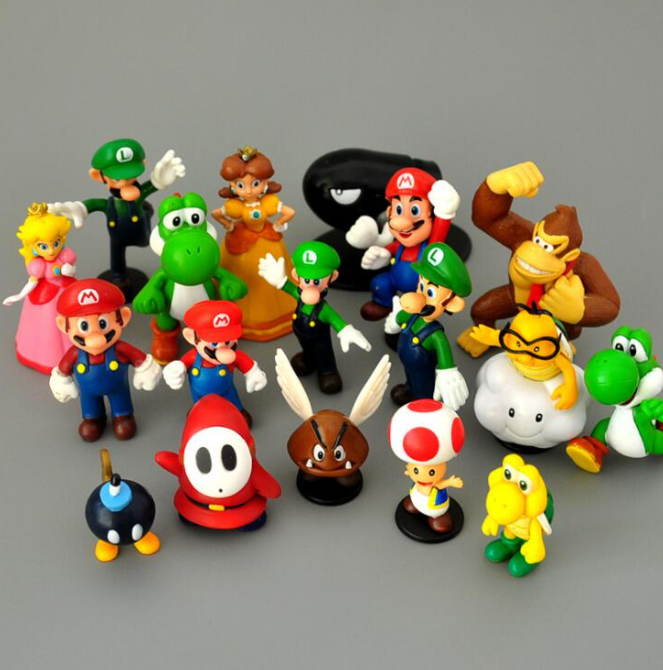 18-pack Super Mario Actionfigurer Leksaks Modell Figurer
