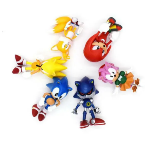 6-Pack Sonic Deluxe Figur Set Leksaker