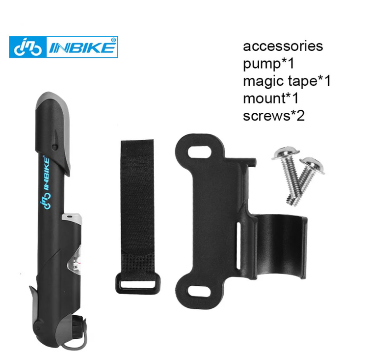 INBIKE Bärbar Cykelpump Mini Handpump Cykling Luftpump Däck Uppblåsare Schrader Presta Valve MTB Mountainbike pump