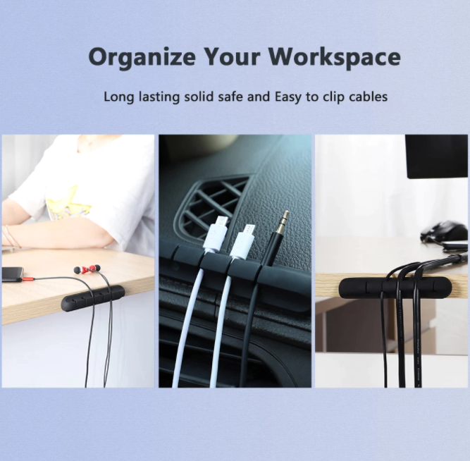 Kabelfäste Kabelhållare USB-hållare Skrivbord för Hörlurar med Mus Desktop Laptop Kontor Hem
