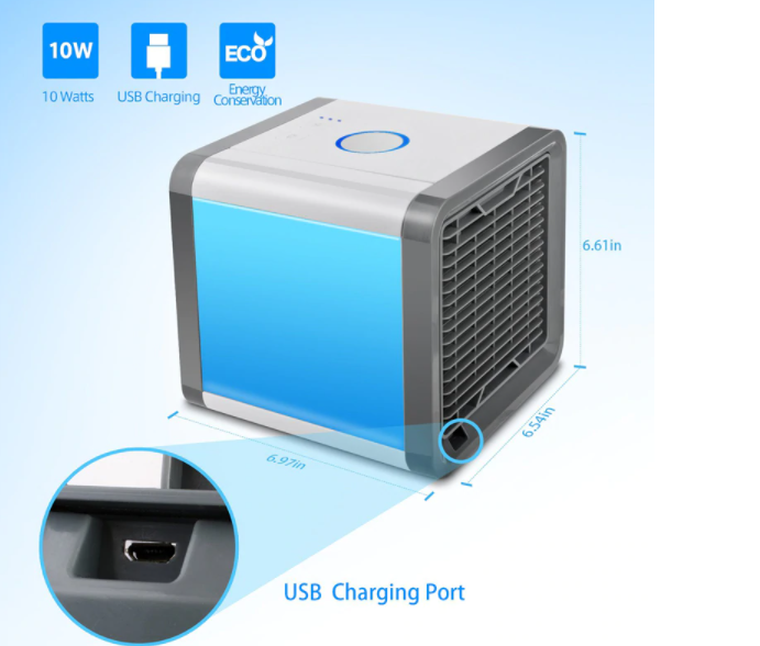 Mini Bärbar Luftkylare Luftkonditionering Multifärg LED USB  Kylfläkt Luftkylningsfläkt