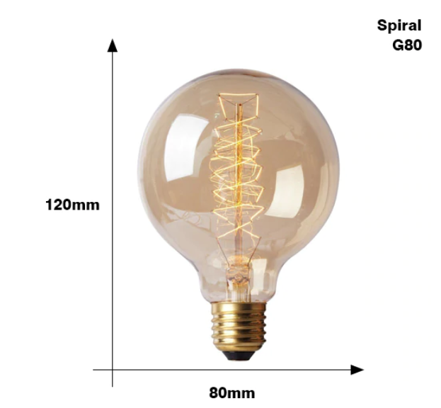 Retro Edison Glödlampa E27 220V 40W ST64 G80 G95 G125 Ampull Vintage Edison Heminredning