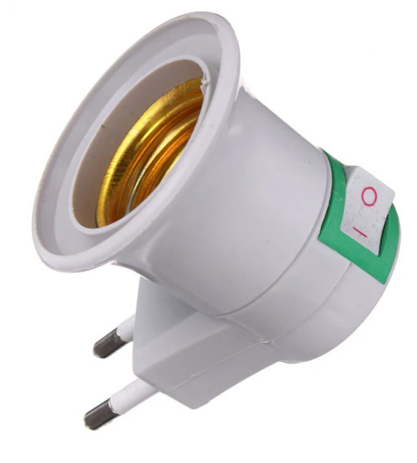 E27 EU-kontaktadapter med strömbrytare E27 Socket Lamp Base Socket Extra Lampa