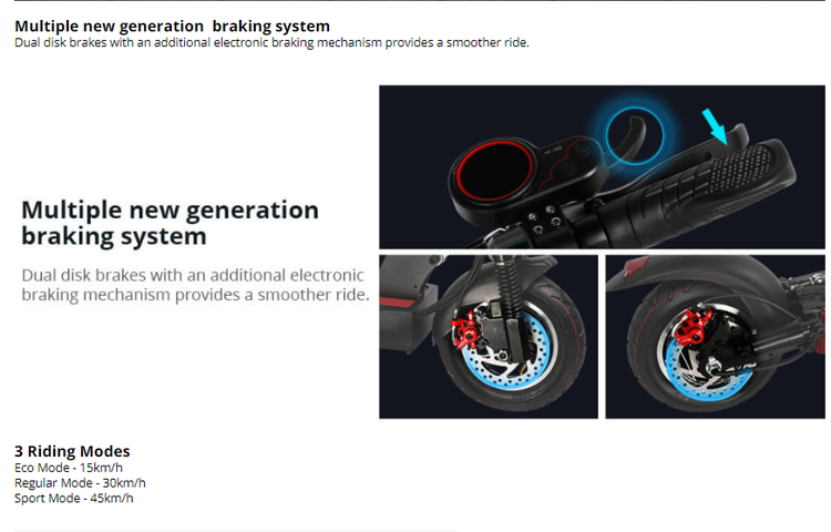 Elektriskt Scooter 500W Motor 45 KM / H eScooter Skivbroms Sparkcykel med Säte