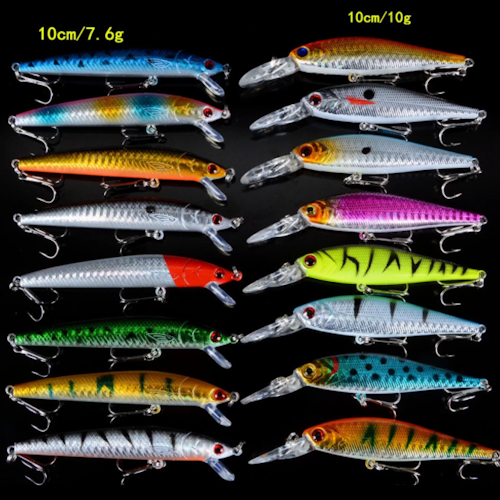 16-Pack Set Mixed / Lot 2 Modeller Minnows Fiskebeten Fiskedrag Jerkbait Högkvalitativt Fiske Krokar