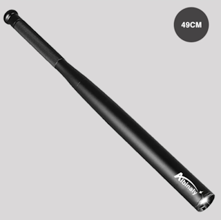 Mini Baseballklubba med LED-ficklampa – Aluminium Baton för Självförsvar & Nödsituationer