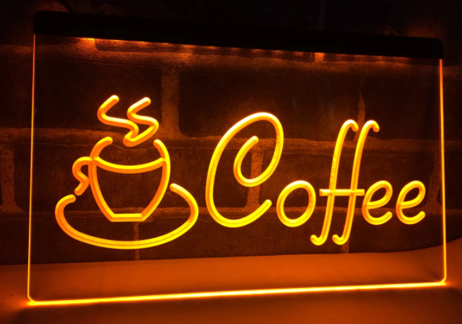 COFFEE NEON LJUS PUB LIGHT SKYLT SIGN NR