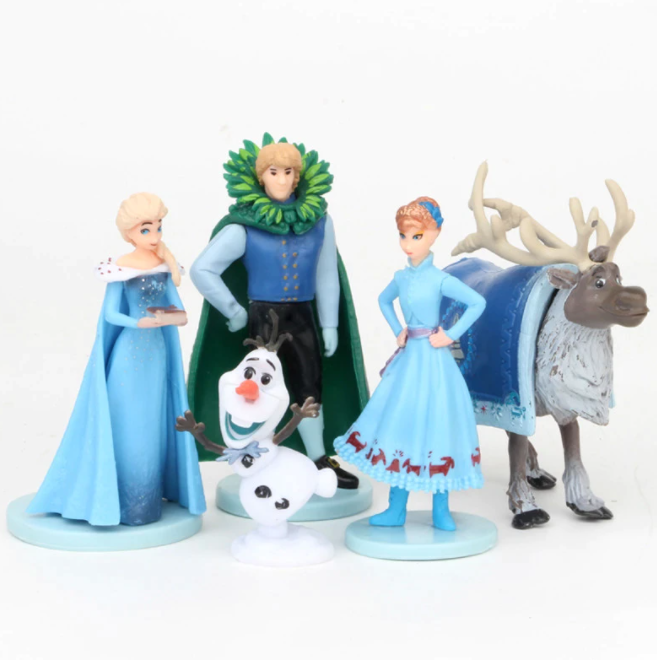 5-Pack Disney Frozen 2 Snow Queen Elsa Anna Olaf Kristoff Sven Anime Leksak Figurer