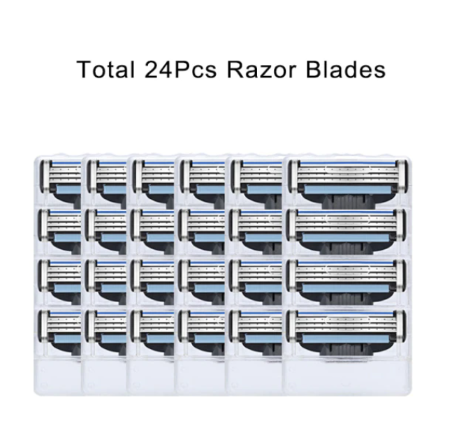 24 st Mach 3 Rakblad För Gillette Män