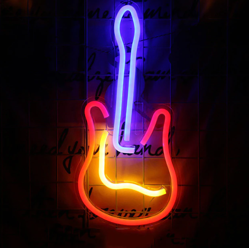 LED Gitarr Neon Skyltbelysning Bar KTV Lamp Väggdekor