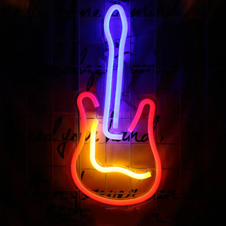 LED Gitarr Neon Skyltbelysning Bar KTV Lamp Väggdekor med fjärrkontroll