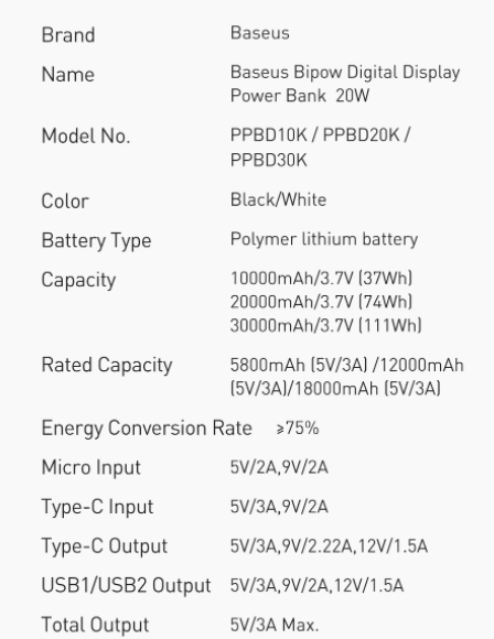 Kraftfull Powerbank 20W 30000mAh bärbar laddning extern batteriladdare
