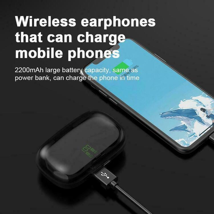 Bluetooth 5.0 Wireless Headphones Earphones Hörlurar Mini In-Ear Pods För iPhone Android med Led-display