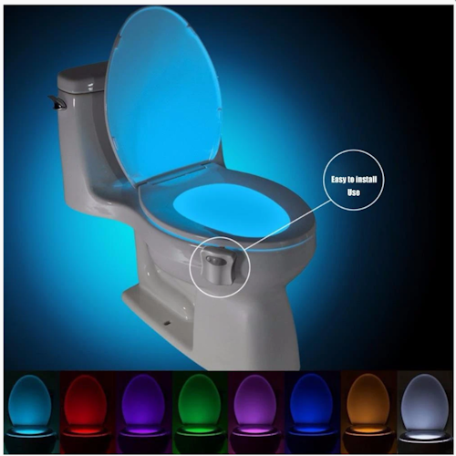 Smart Motion Led Sensor Toalett Sits Nattljus 8 Färger