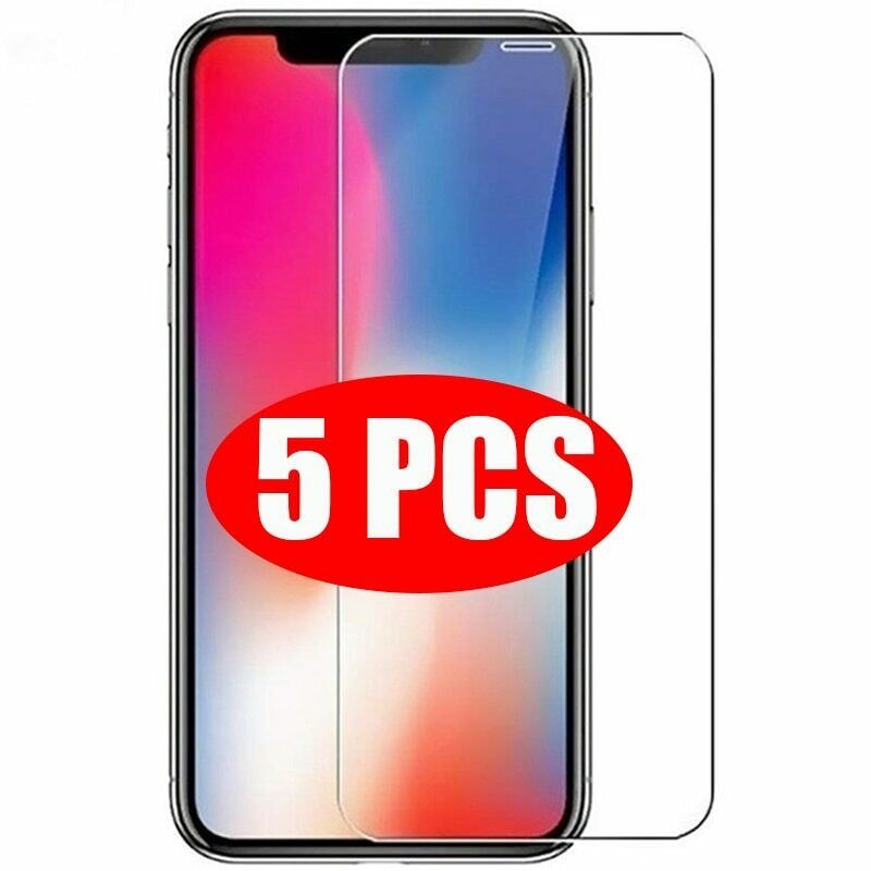 5-Pack Skärmskydd av härdat glass för Iphone 13 12 11 Pro Max X XS XR 8 7 6 5 plus Härdat glass