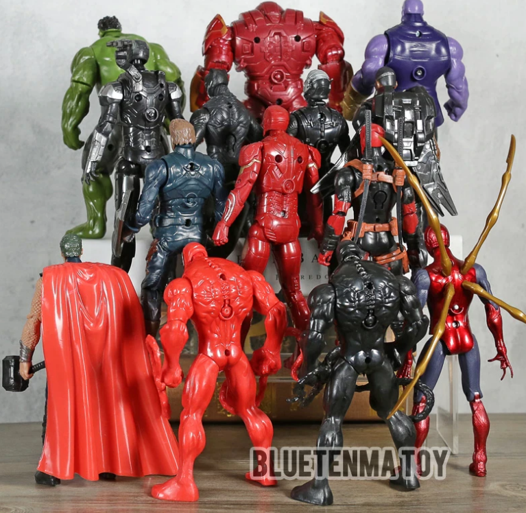 14-Pack Marvel Avengers Venom Carnage Spiderman Thanos Thor Deadpool Hulkbuster Iron Man Black Panther Action Figurer Deluxe