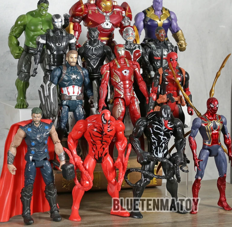 14-Pack Marvel Avengers Venom Carnage Spiderman Thanos Thor Deadpool Hulkbuster Iron Man Black Panther Action Figurer Deluxe