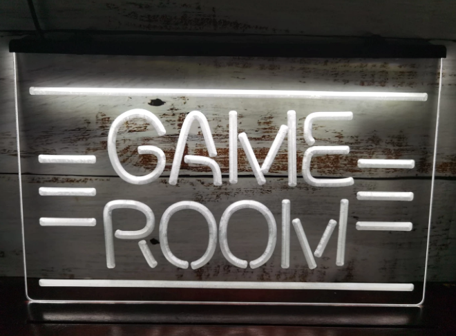 GAME ROOM BAR NEON LJUS LIGHT SKYLT SIGN NR