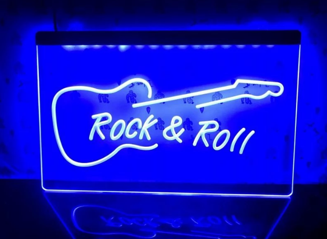 ROCK & ROLL BAR NEON LJUS LIGHT SKYLT SIGN NR