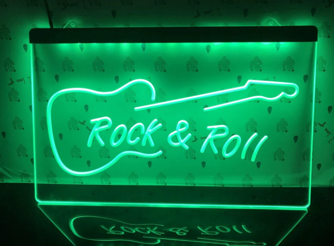 ROCK & ROLL BAR NEON LJUS LIGHT SKYLT SIGN NR