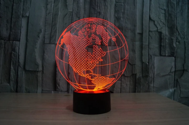 Häftig Klot (Jorden) 3D-lampa