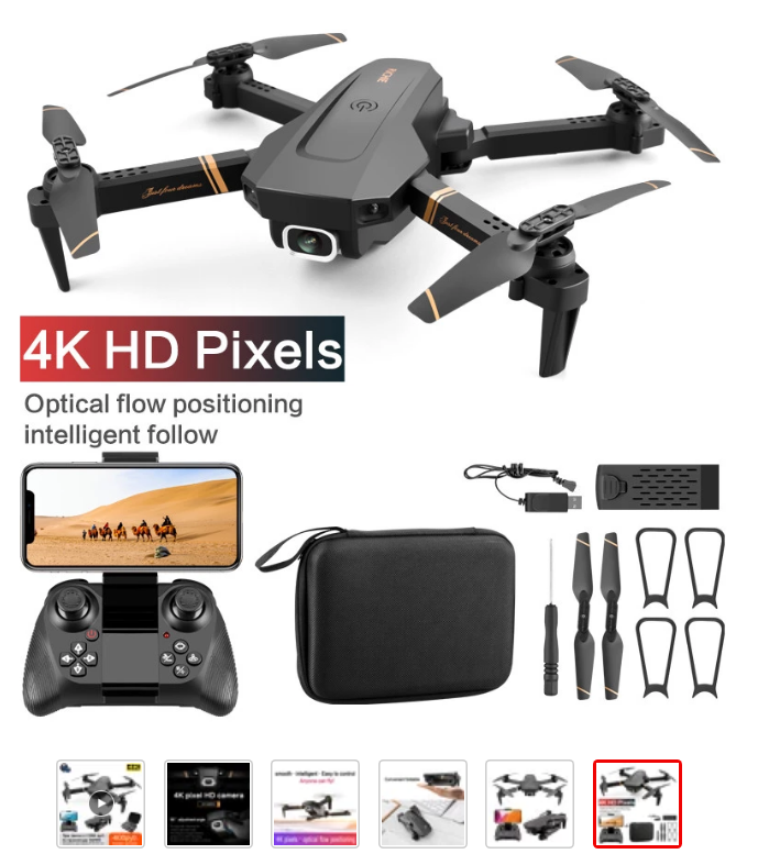 V4 Rc Drönare 4k HD vidvinkelkamera 1080P WiFi fpv Drone Dual Camera Quadcopter Real-time transmission