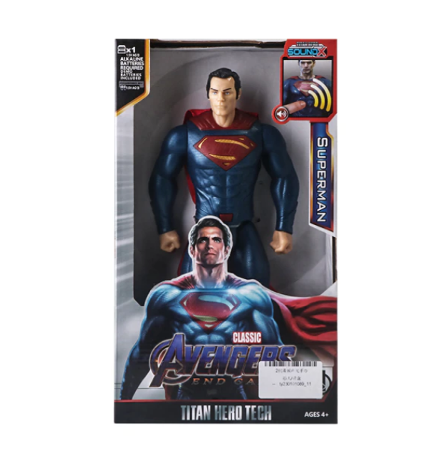 Superman Stålmannen Deluxe figur + box med inbyggt ljud