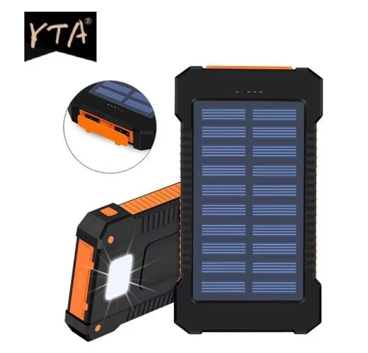 Solar Power Bank 50000mAh Vattentät Solcellsladdare 2 USB-portar Extern laddare Powerbank för Xiaomi Iphone med LED-ljus