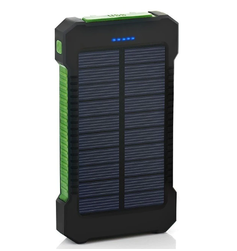 Solar Power Bank Vattentät 50000mAh Solcellsladdare 2 USB-portar Extern laddare Powerbank för Xiaomi Iphone med LED-ljus