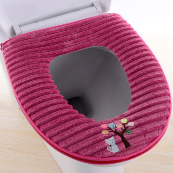 Mjuk vattentät toalett tvättbart överdrag avtagbar zip sittdyna badrum klädstol skydd badrumstillbehör
