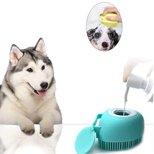 Tvättborste med dispenser för husdjur