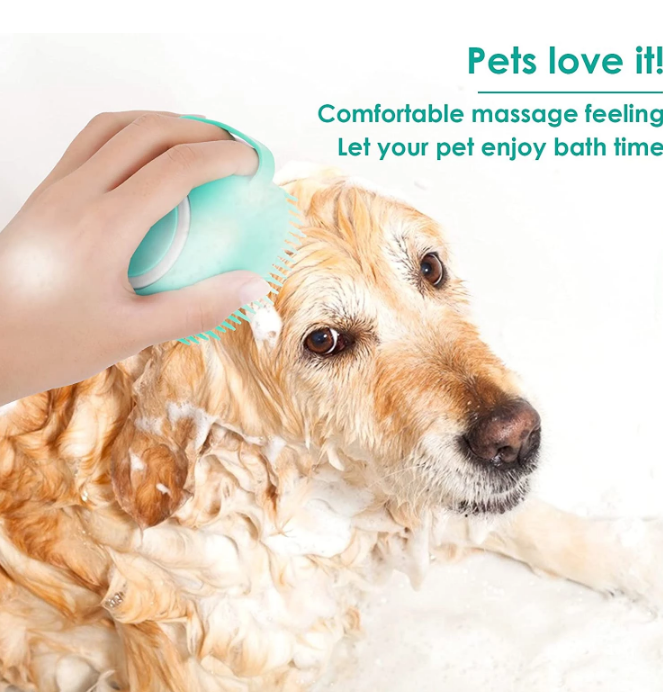 Tvättborste med dispenser för husdjur