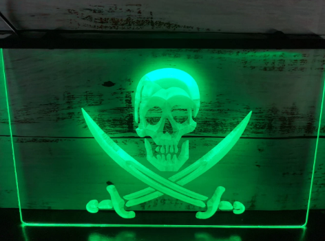 PIRAT PIRATES BAR NEON LOGO BEER SKYLT