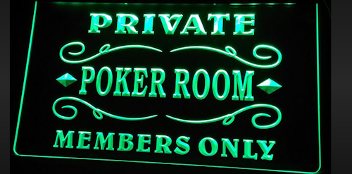 Private Poker Room Member LED Neon Skylt