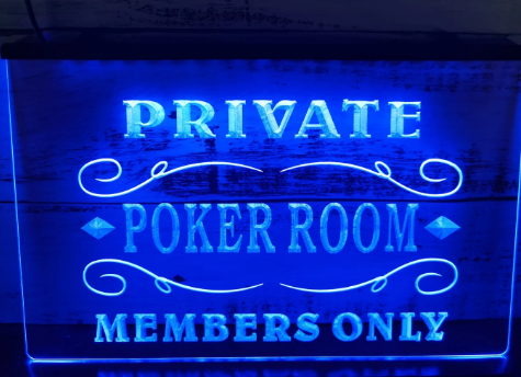 Private Poker Room Member LED Neon Skylt