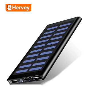 Solar Power Bank Powerbank 50000mAh, Dubbla USB portar Solladdare Bärbart för Iphone och Android Smarttelefoner