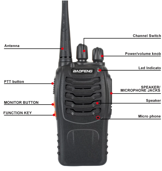 2-Pack Baofeng Walkie Takie BF-888S UHF 400-470MHz Amatörradio 888s VOX radio med hörsnäcka