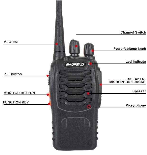 2-Pack Baofeng Walkie Takie BF-888S UHF 400-470MHz Amatörradio 888s VOX radio