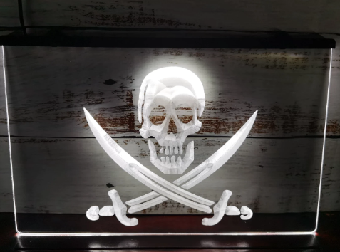 PIRAT PIRATES BAR NEON LOGO BEER SKYLT