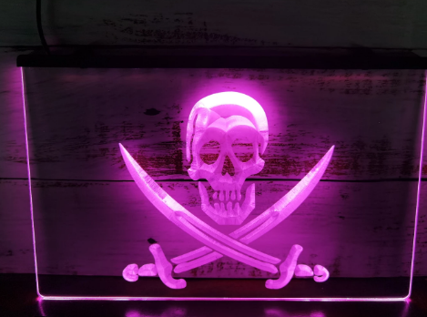 PIRAT PIRATES BAR NEON LOGO BEER SKYLT