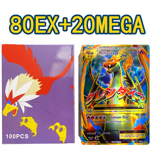 100 st Pokemon kort  (80EX, 20MEGA)
